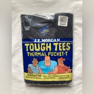 J.E Morgan Tough Tees Thermal Pocket-T Short Sleeve Black Mens XL USA Made Shirt